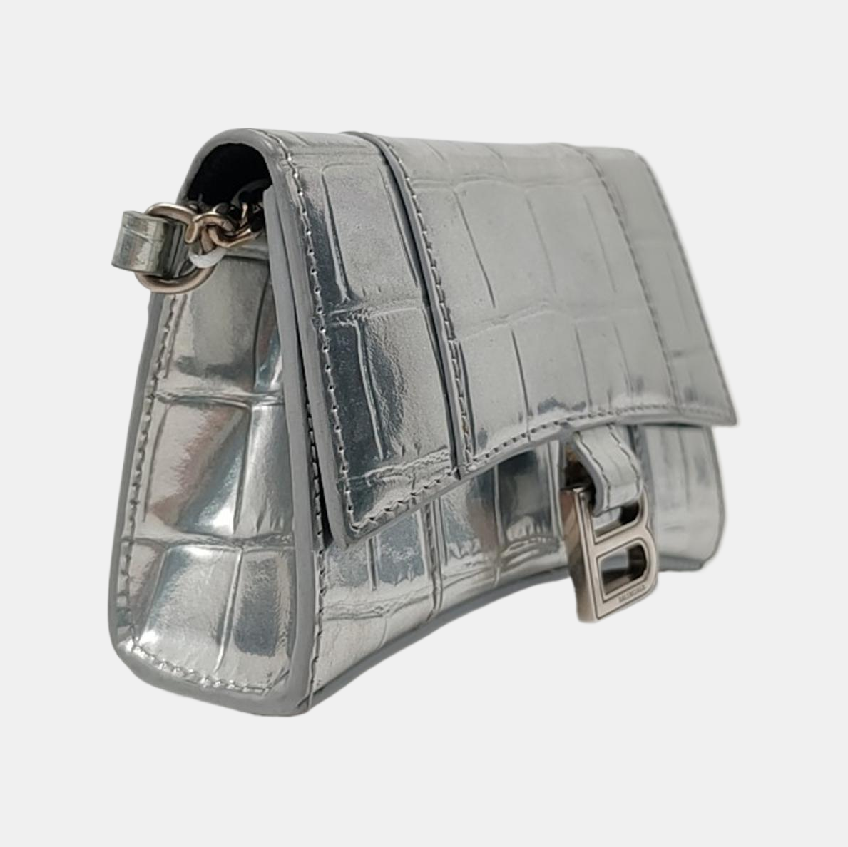 Hourglass Mini Calfskin Silver