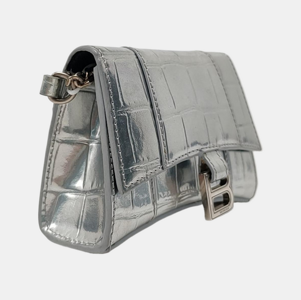 Hourglass Mini Calfskin Silver