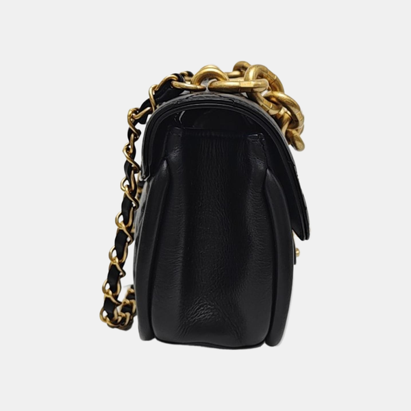Quilted Calfskin Shoulder Bag Black