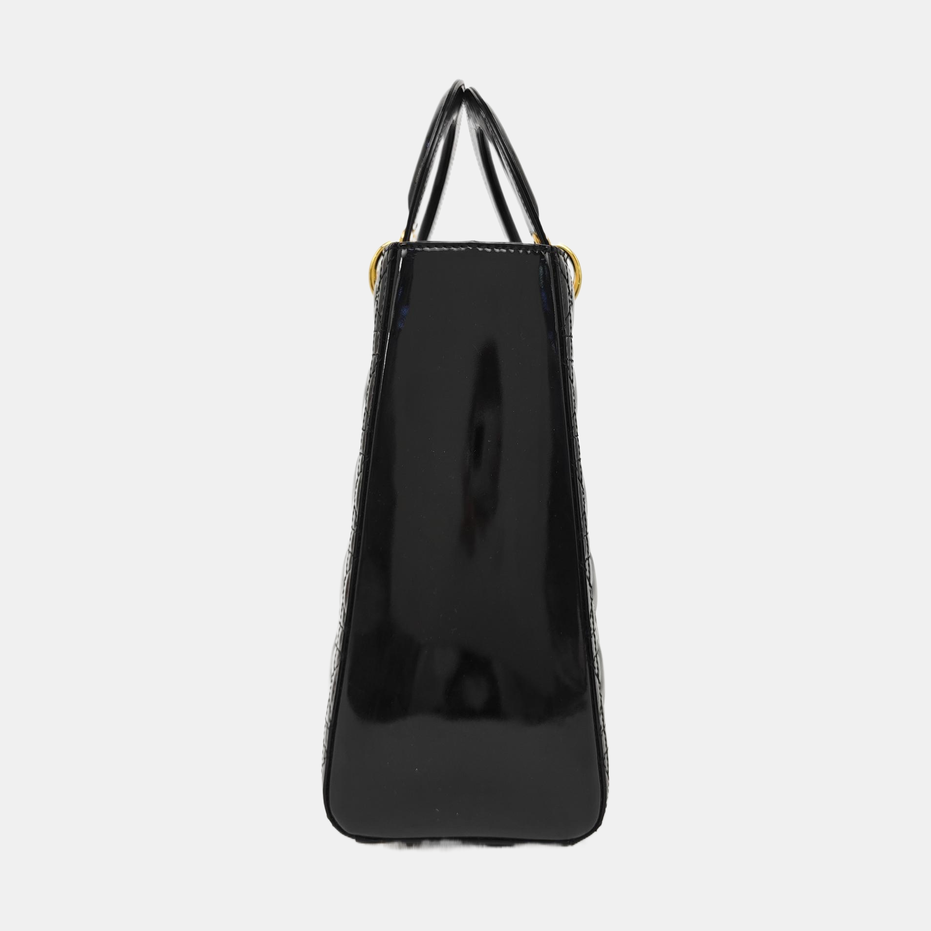 Lady Dior Large Patent Leather Black