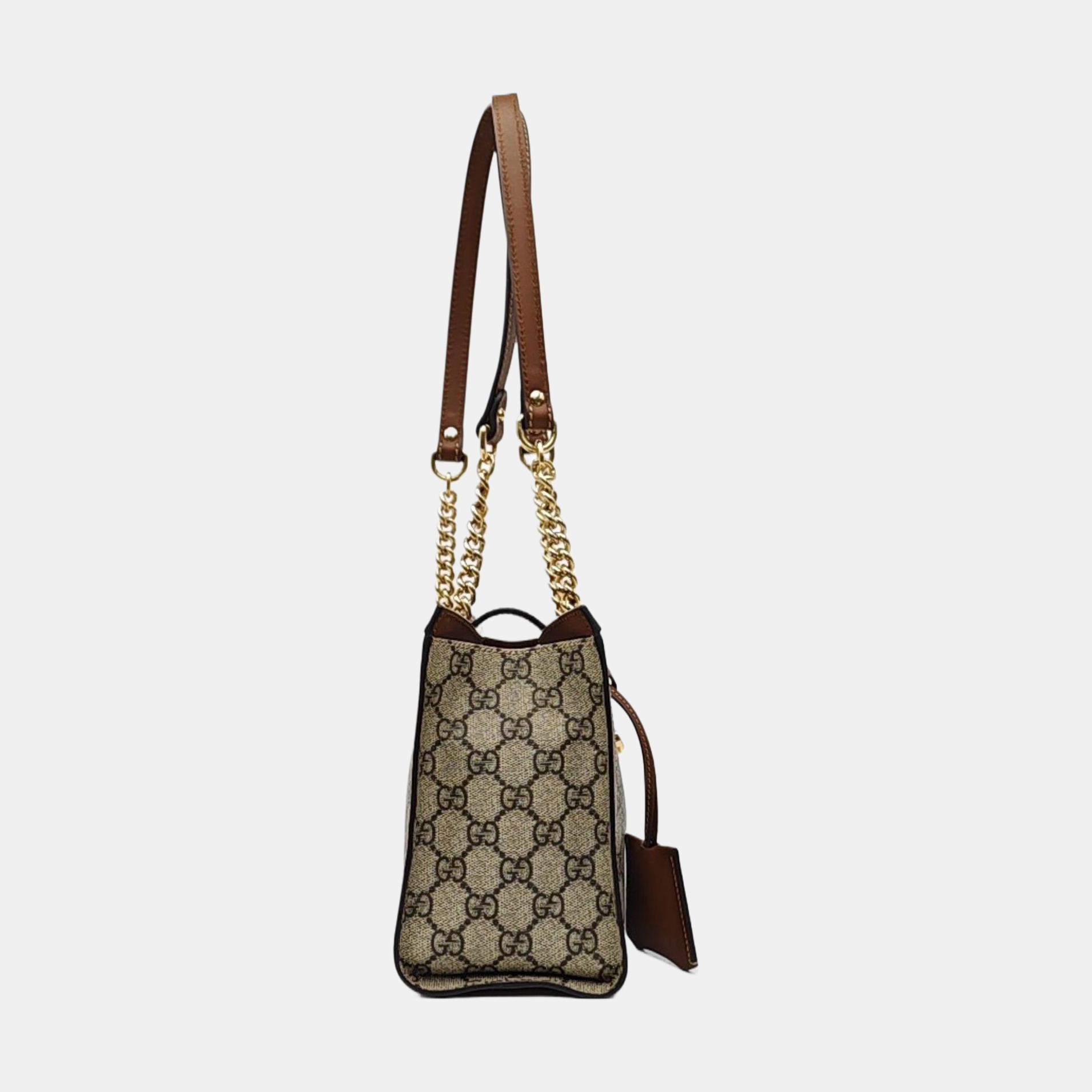 Padlock Small Monogram Coated Canvas Beige