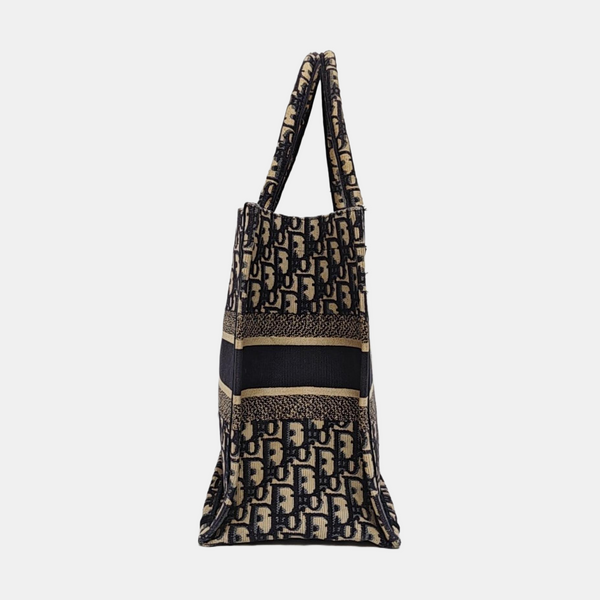 Book Tote Medium Oblique Canvas Blue