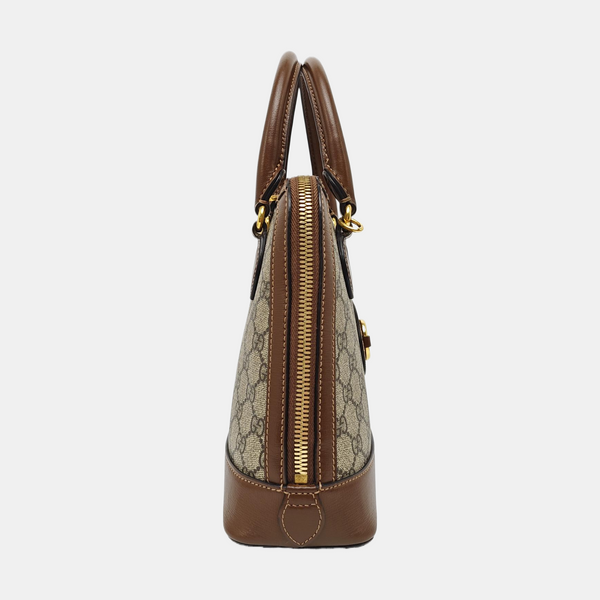 Horsebit 1955 Small Monogram Coated Canvas Beige