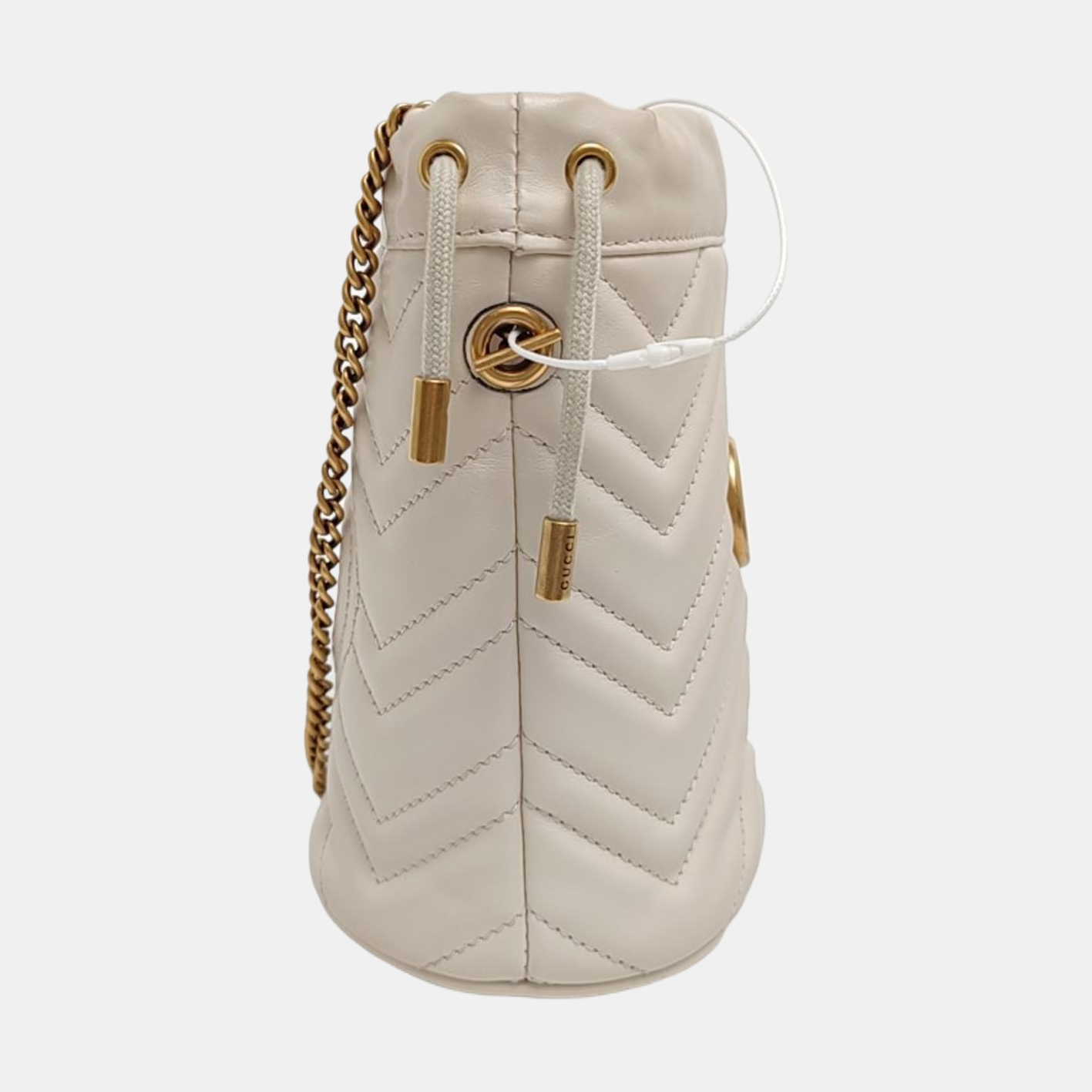 GG Marmont Mini Piel de Becerro Acolchada Blanca