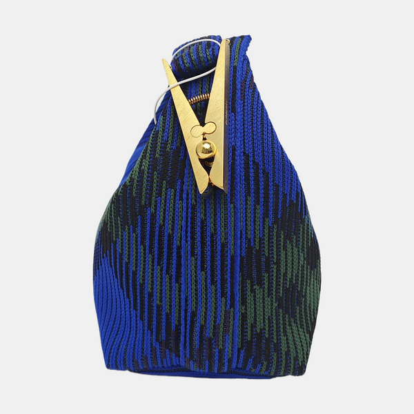 Fabric Top Handle Bag Blue