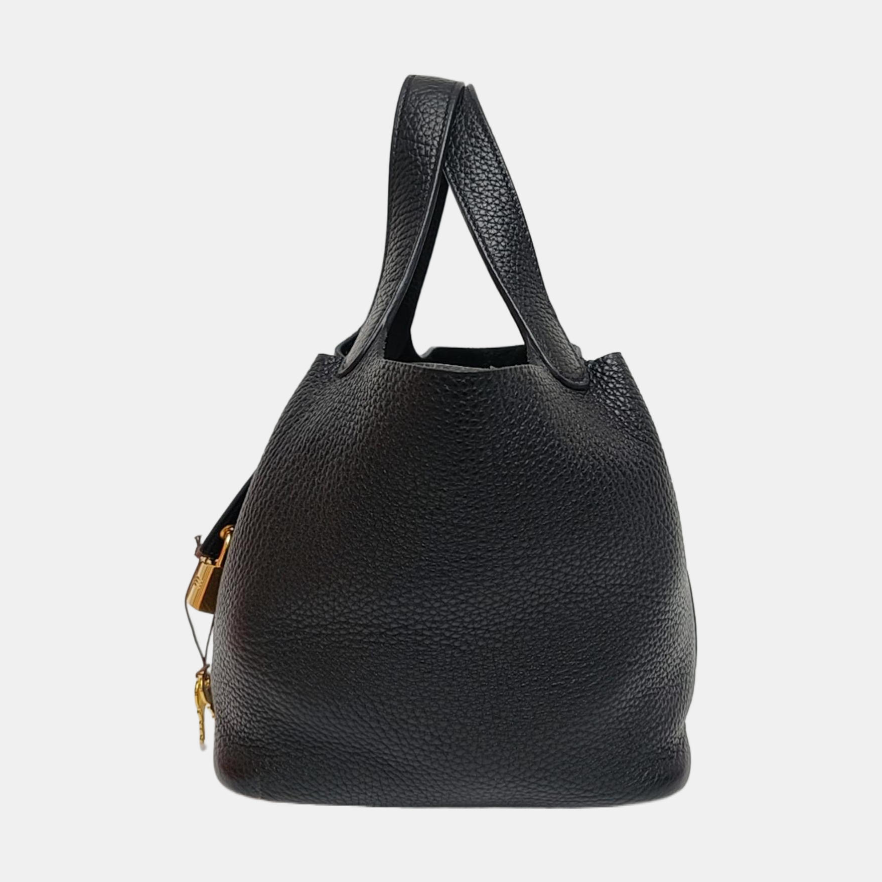 Authenticated pre-owned  Picotin Lock Clemence Black - Bucket Bag at Looply