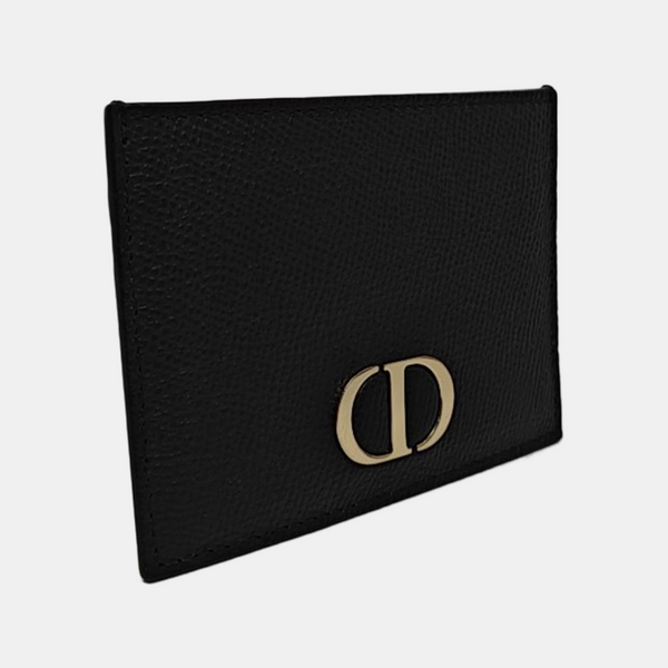 Authenticated pre-owned  30 Montaigne Calfskin Black Card Holder - Card Holder at Looply