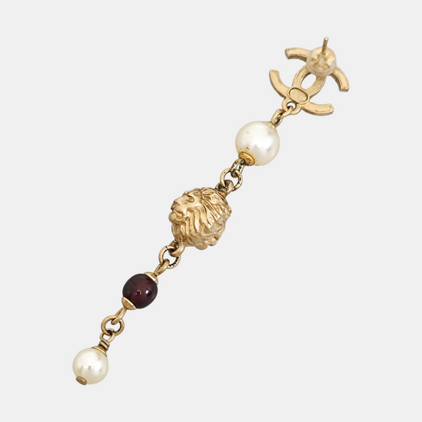CC Logo Metal Gold Earrings