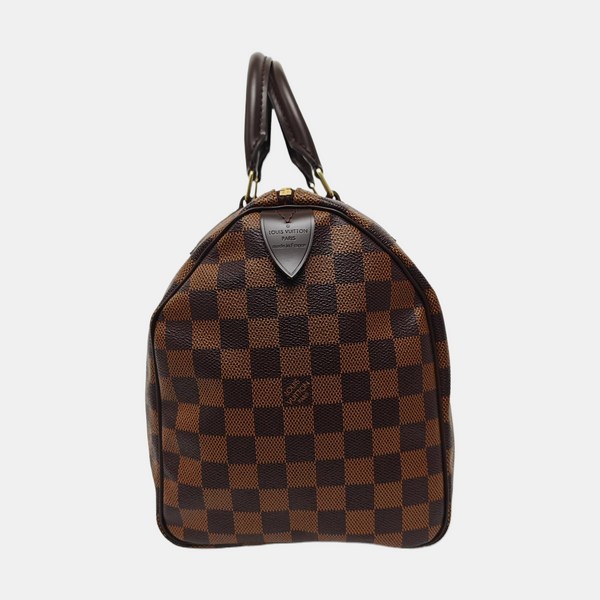 Authenticated pre-owned  SPEEDY 30 Damier Ebene Coated Canvas Brown - Top Handle Bag at Looply