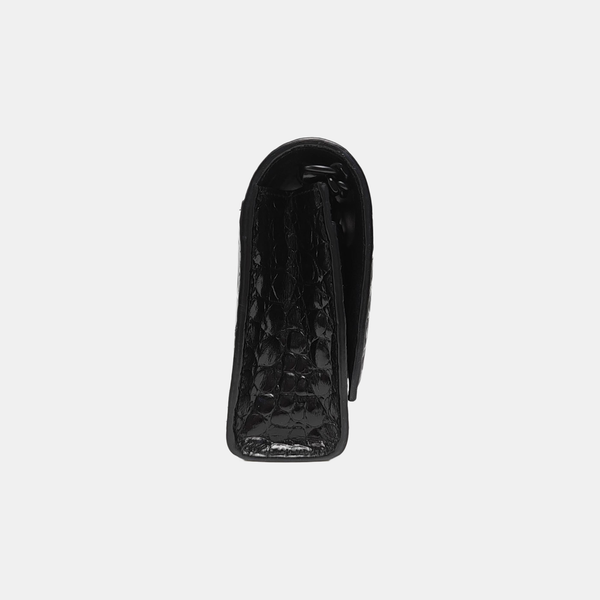 Hourglass Wallet On Chain Mini Calfskin Black