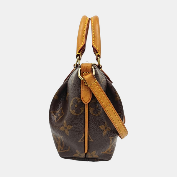 TURENNE Nano Monogram Coated Canvas Brown