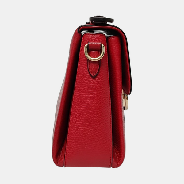 Interlocking G Large Calfskin Red