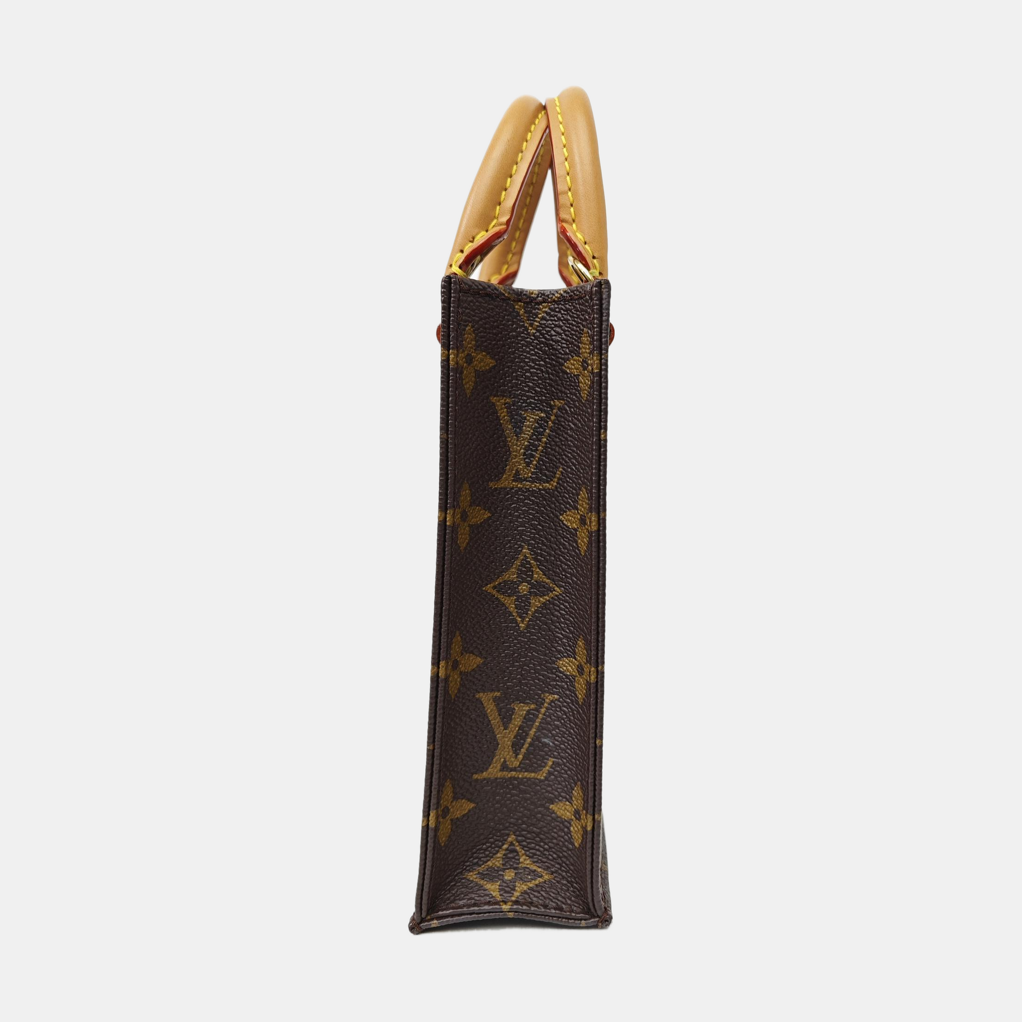 SAC PLAT Mini Monogram Coated Canvas Brown