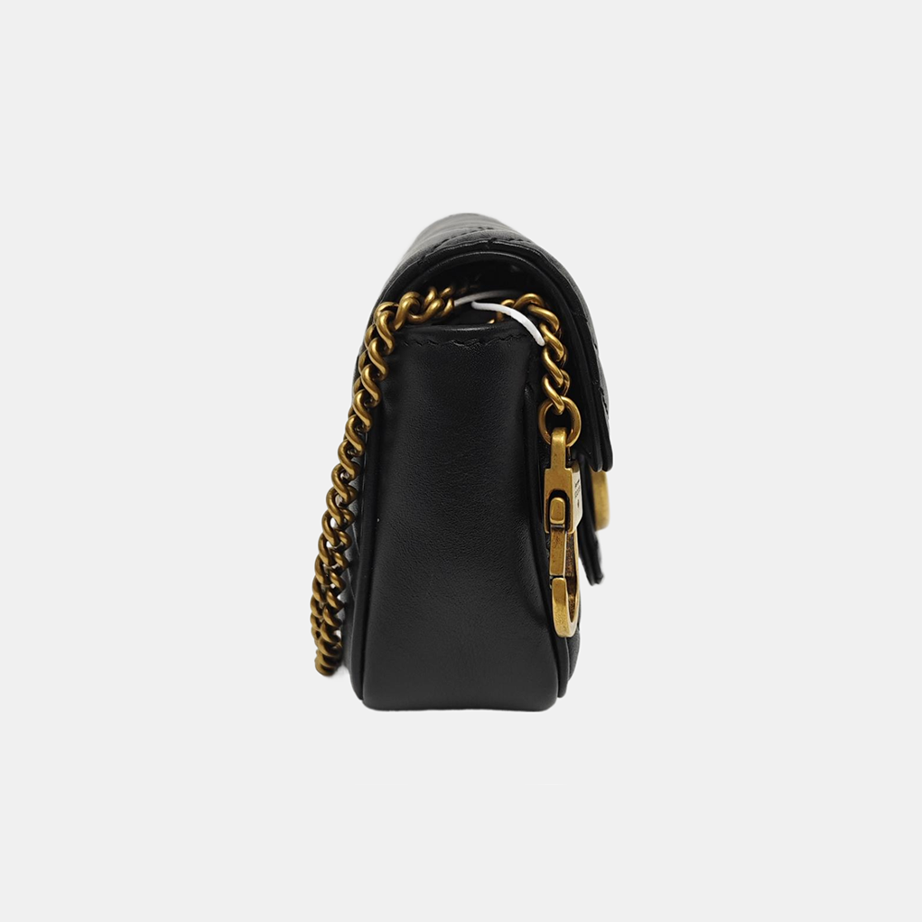 GG Marmont Mini Quilted Calfskin Black