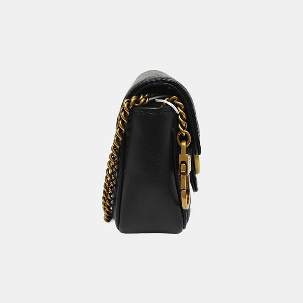 GG Marmont Mini Quilted Calfskin Black