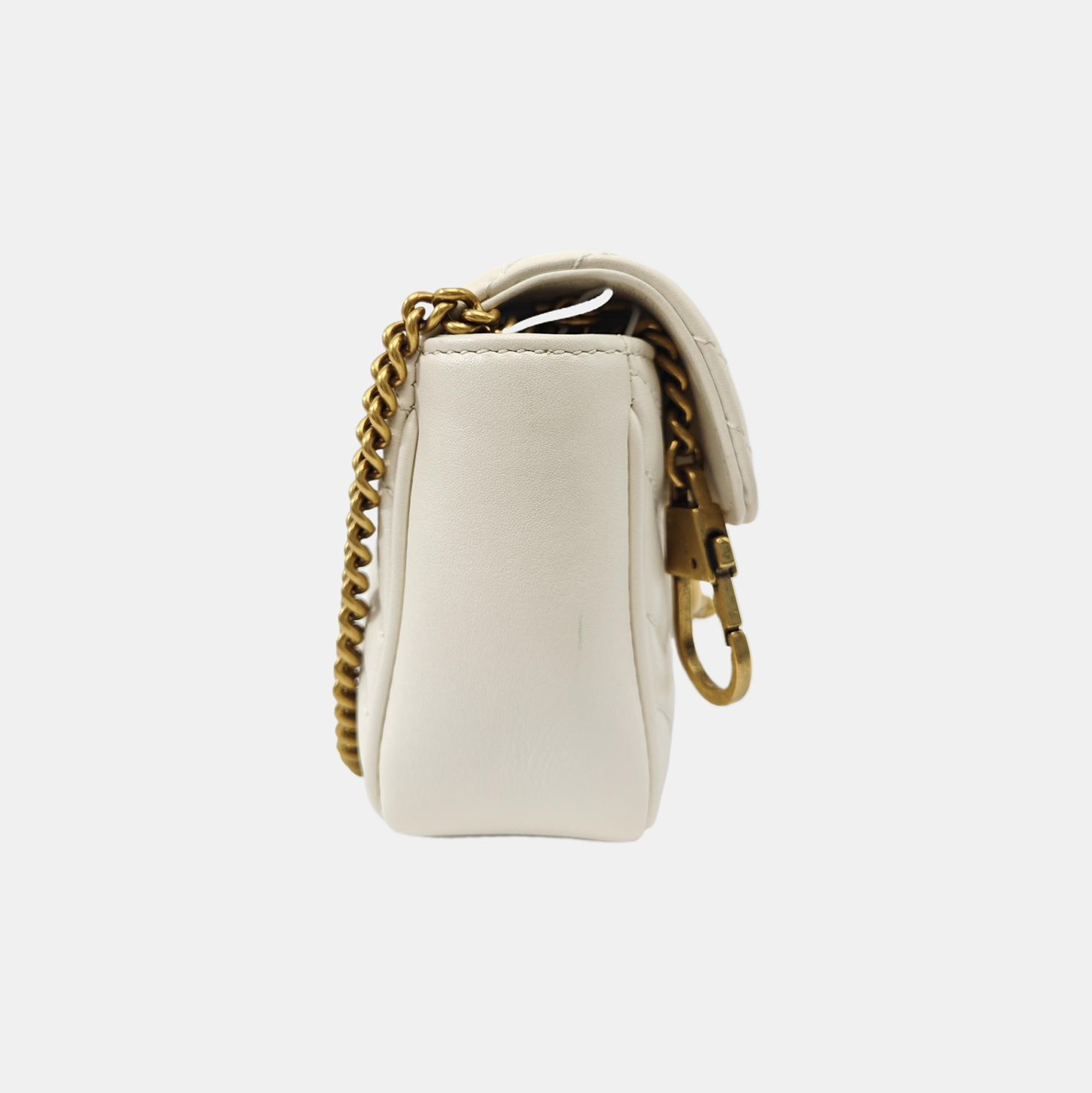 GG Marmont Mini Quilted Calfskin White