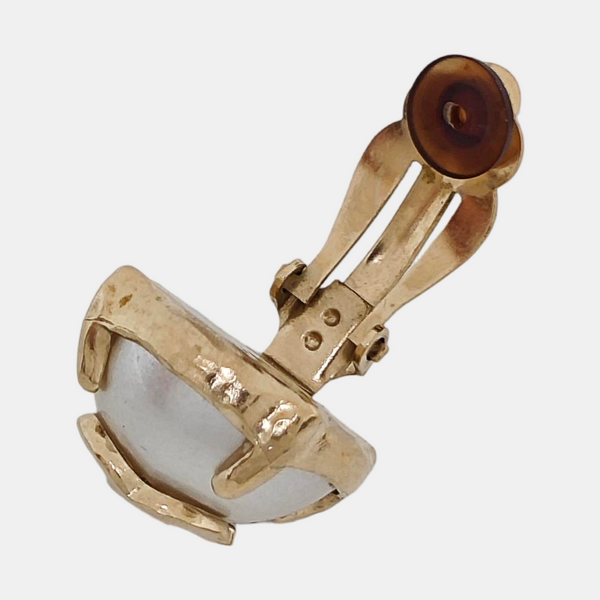 Metal White Clip On Earrings