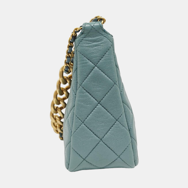 23A HOBO Quilted Lambskin Green