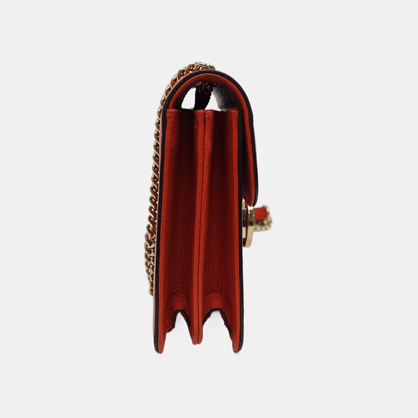 Interlocking G Small Calfskin Orange