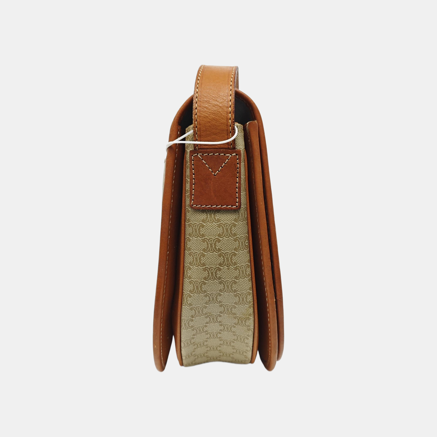 Coated Canvas Crossbody Bag Beige