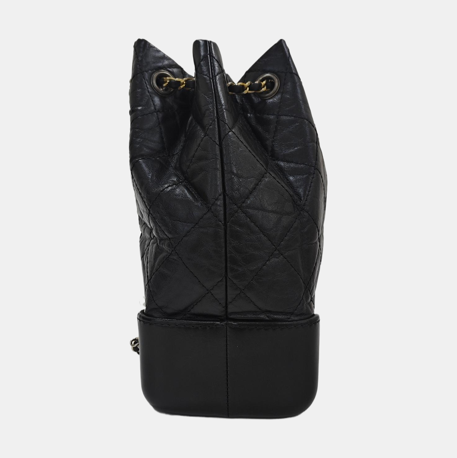 Quilted Calfskin Bucket Bag Black