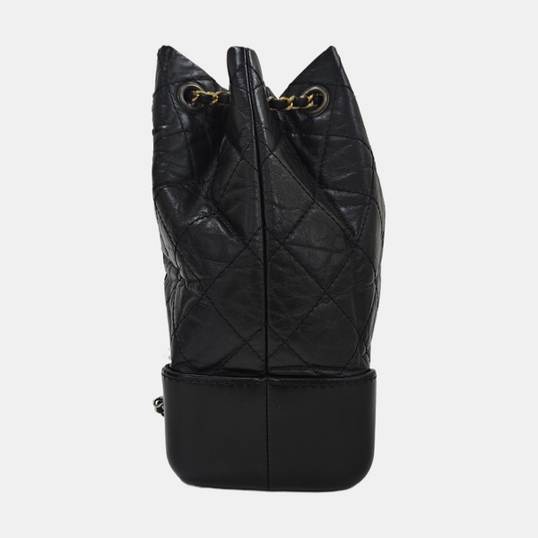 Quilted Calfskin Bucket Bag Black