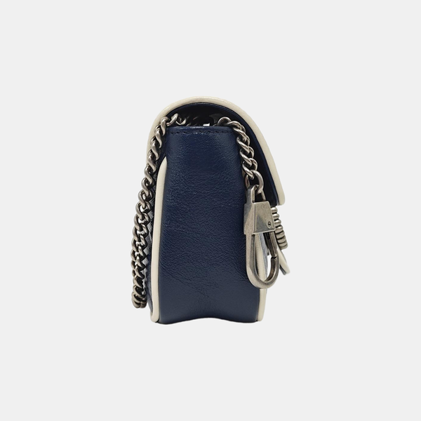 GG Marmont Super Mini Quilted Calfskin Blue