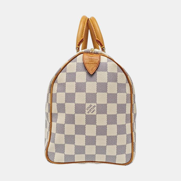 SPEEDY 25 Damier Azur Coated Canvas White