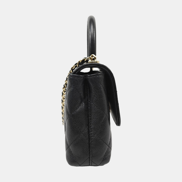 COCO HANDLE Grained Calfskin Black