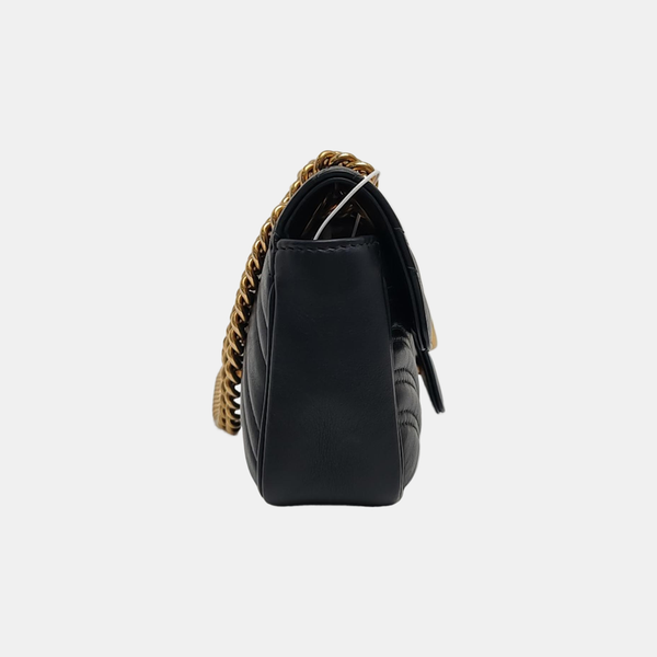 GG Marmont Small Quilted Calfskin Black