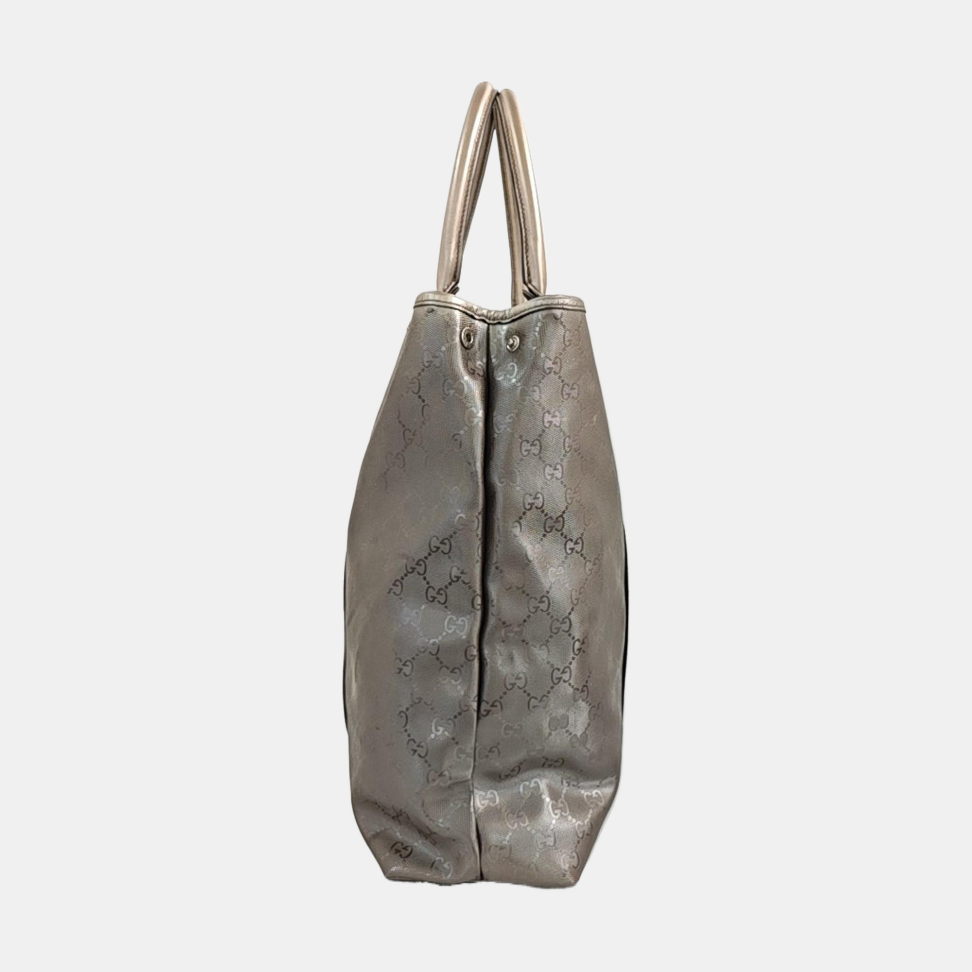 Monogram Coated Canvas Tote Bag Silver