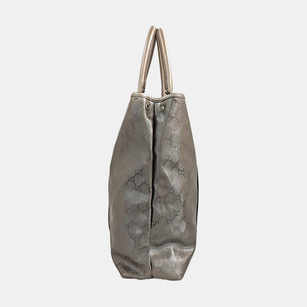 Monogram Coated Canvas Tote Bag Silver