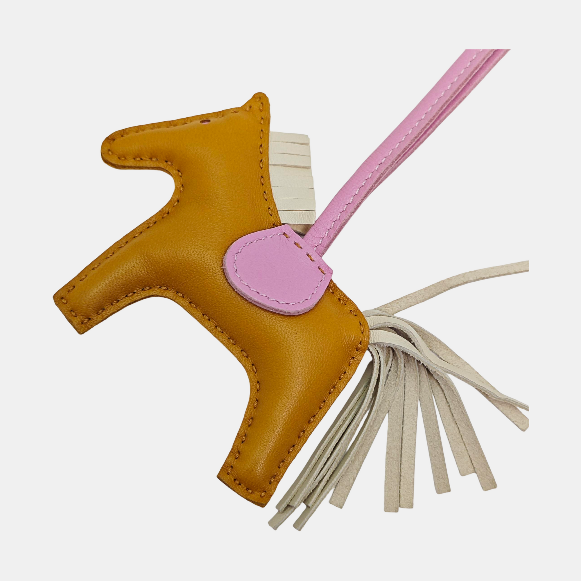 Leather Bag Charm Brown