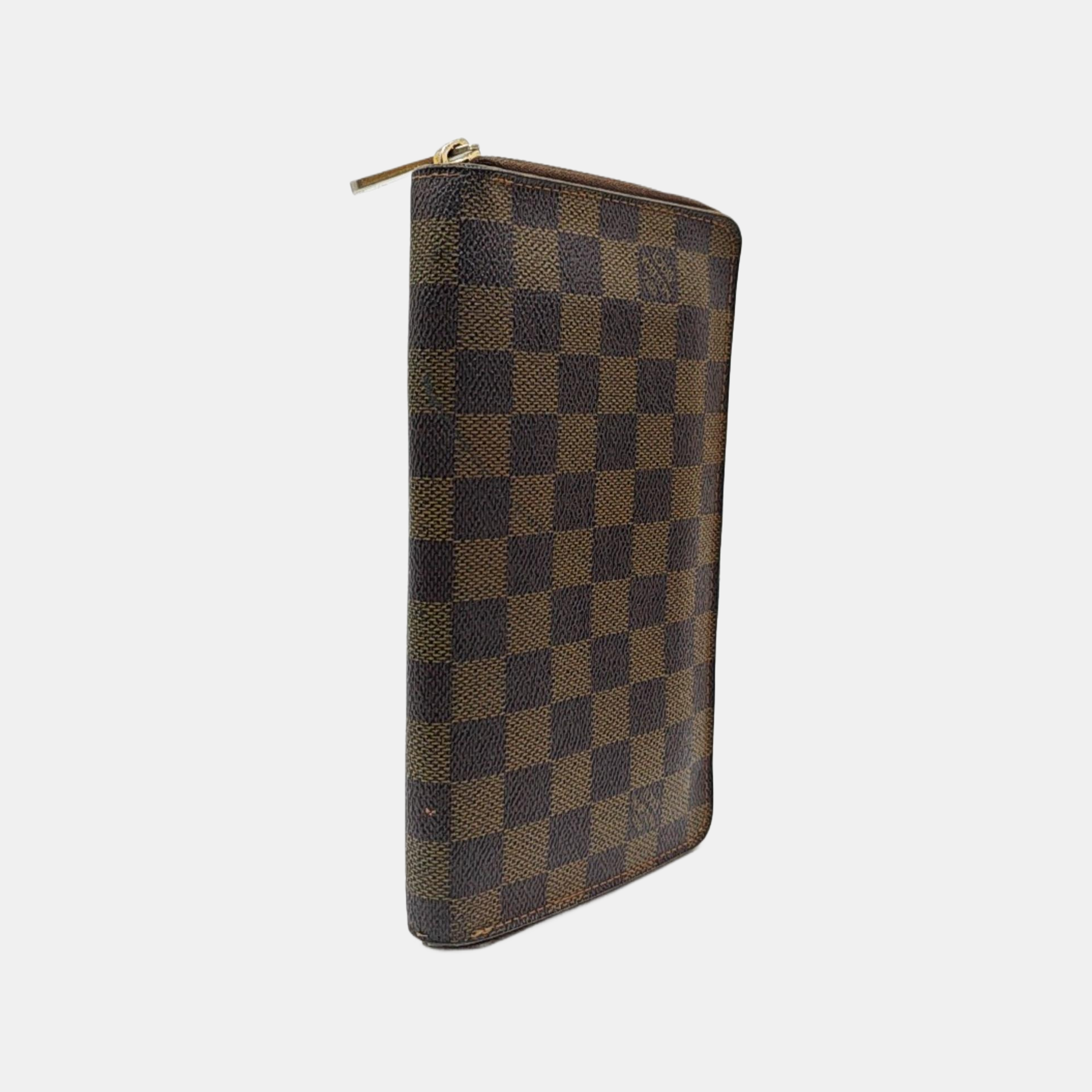 ZIPPY Damier Ebene Coated Canvas Brown Wallet