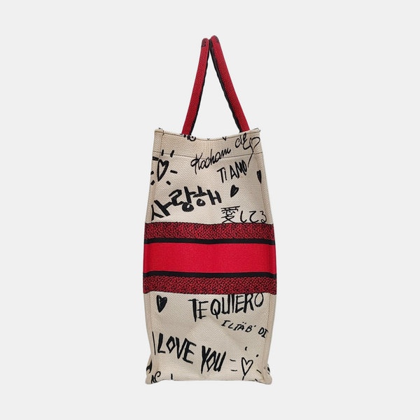 Book Tote Large Canvas White