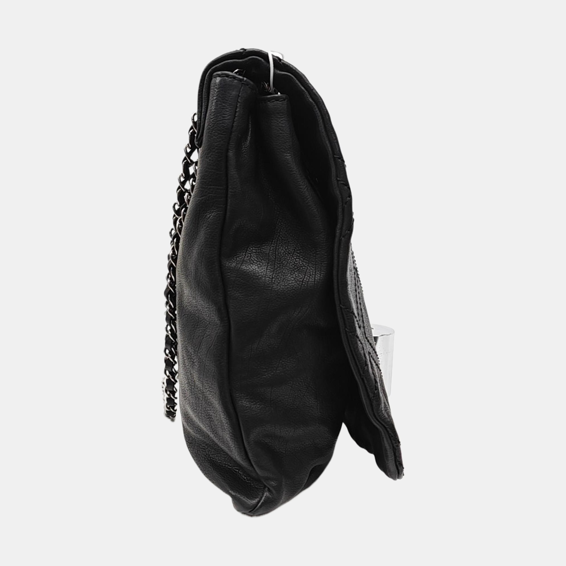 Quilted Calfskin Shoulder Bag Black