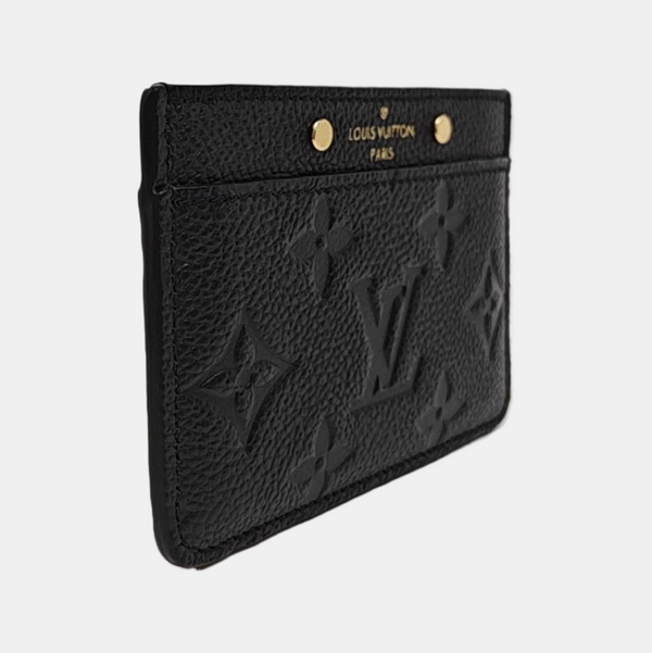 Monogram Calfskin Card Holder Black