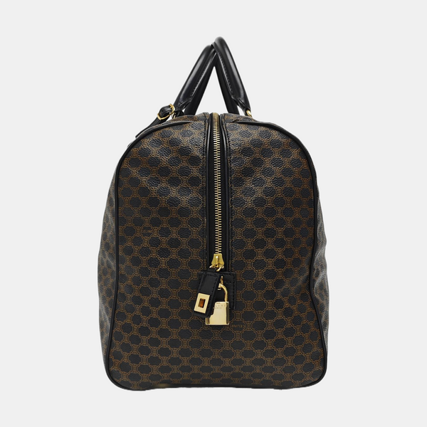 Coated Canvas Top Handle Bag Black