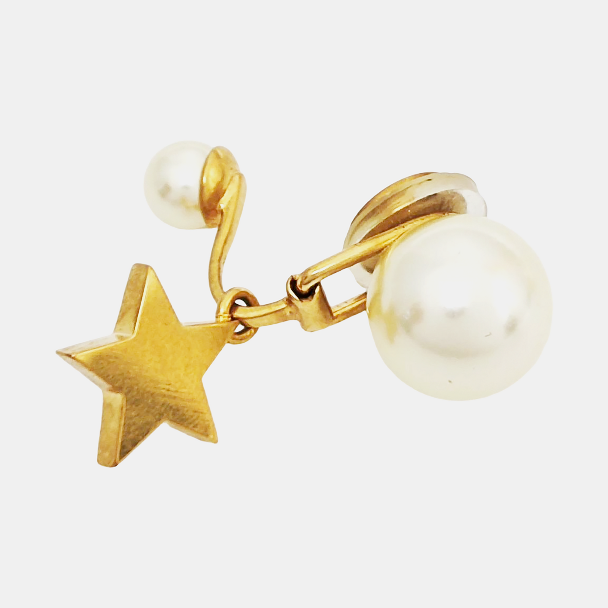 J'adior Metal White Clip On Earrings