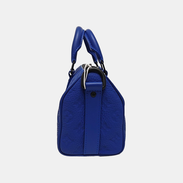 KEEPALL Monogram Calfskin Blue