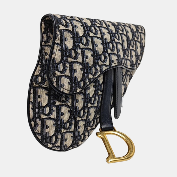 Saddle Mini Oblique Canvas Blue