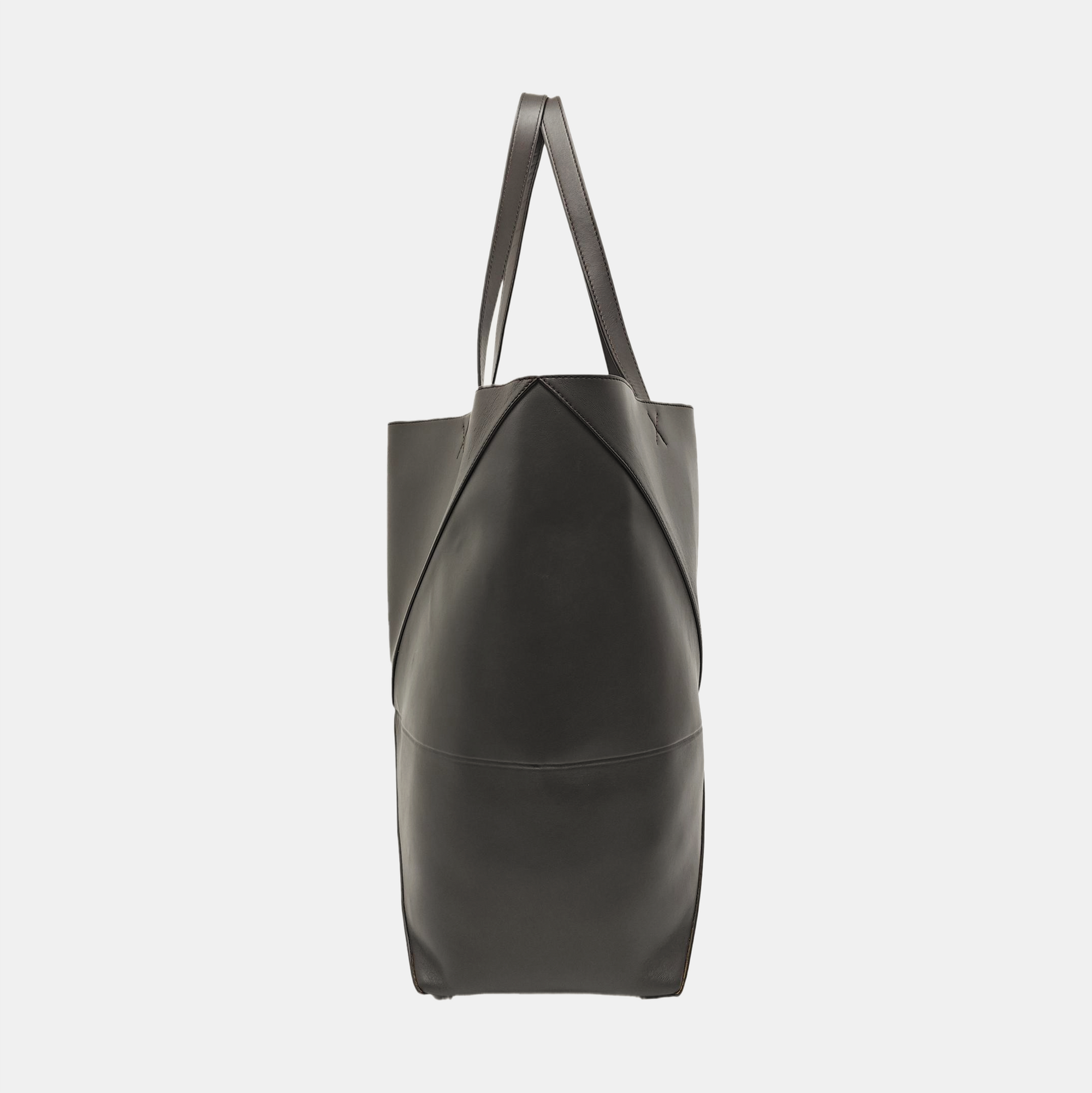 Puzzle Fold Large Calfskin Gray