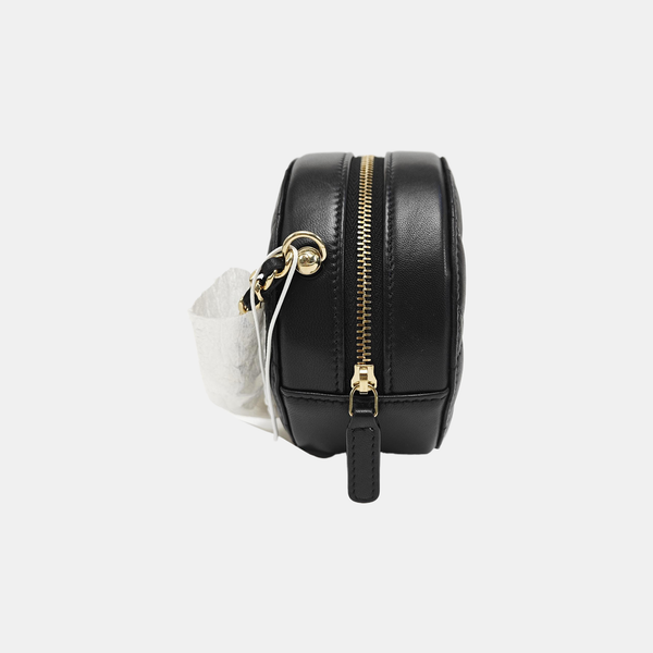 ROUND Quilted Lambskin Black