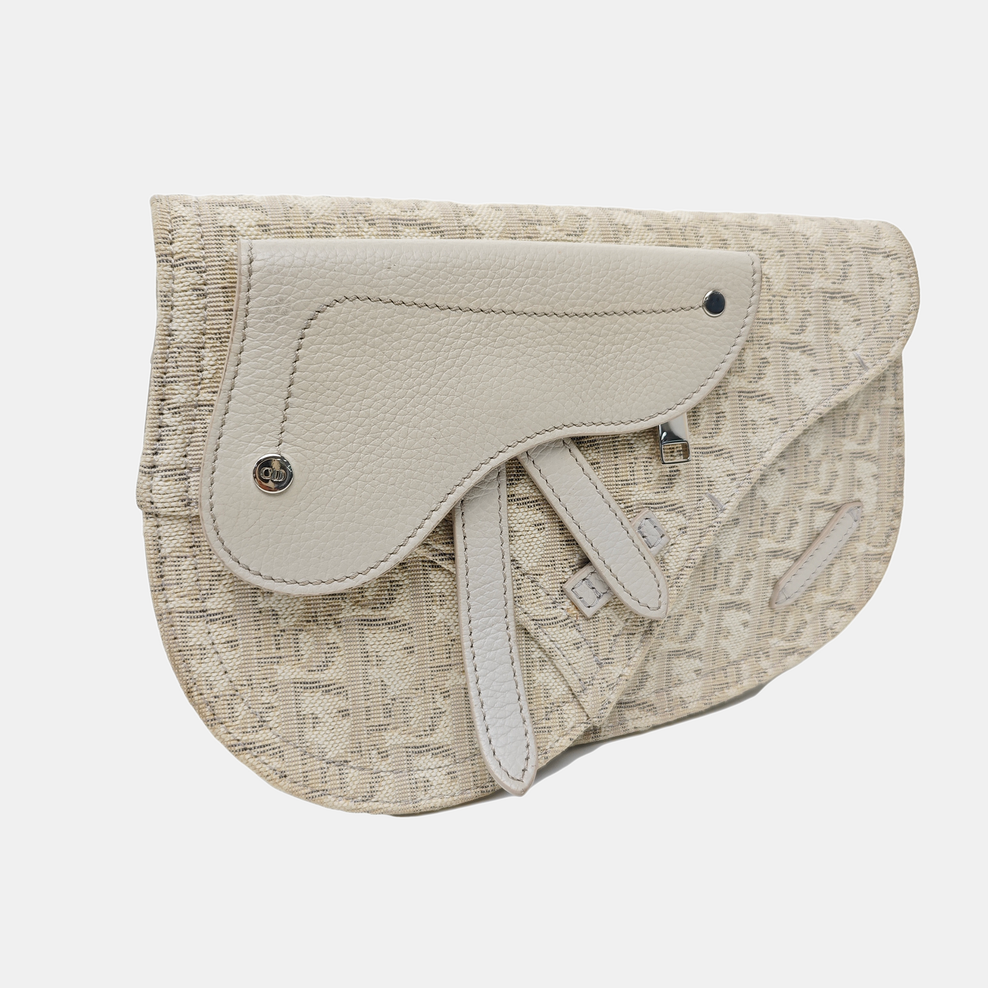 Saddle Small Canvas Beige