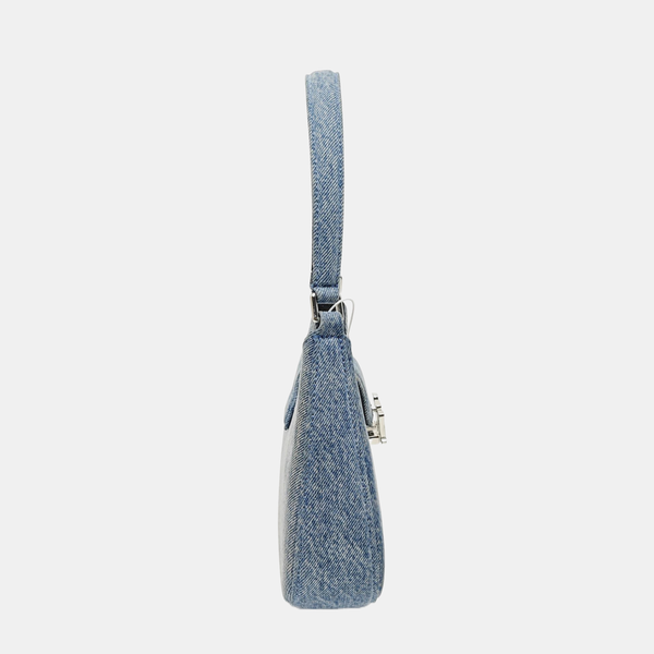 Denim Top Handle Bag Blue