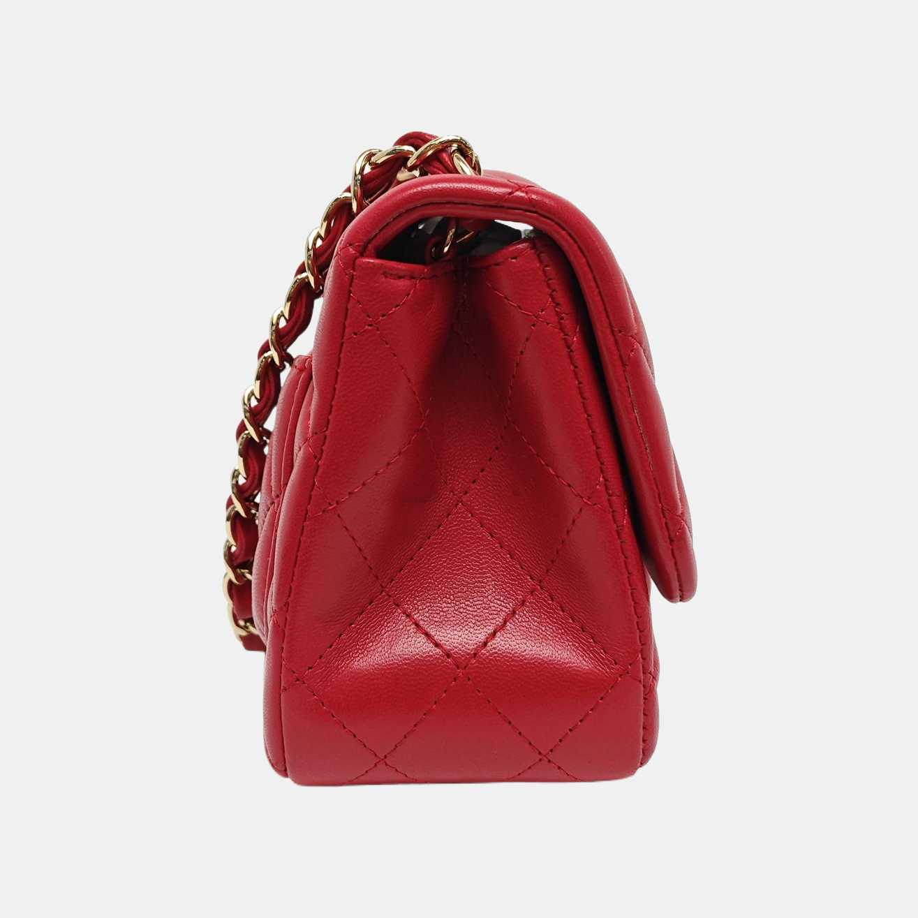 CLASSIC FLAP Mini Quilted Lambskin Red