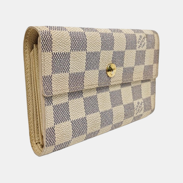 ALEXANDRA Damier Azur Coated Canvas White Wallet