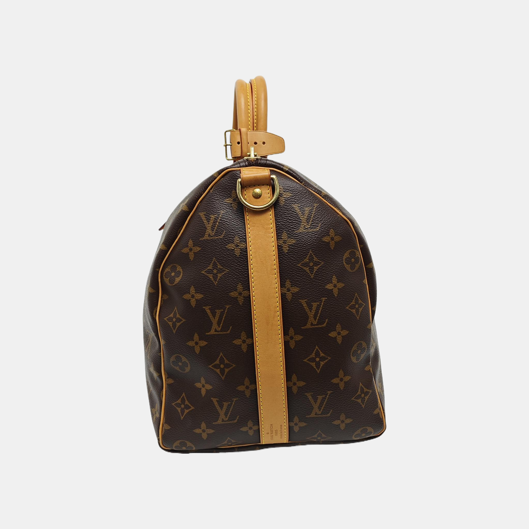 KEEPALL 45 Monogram Coated Canvas Brown