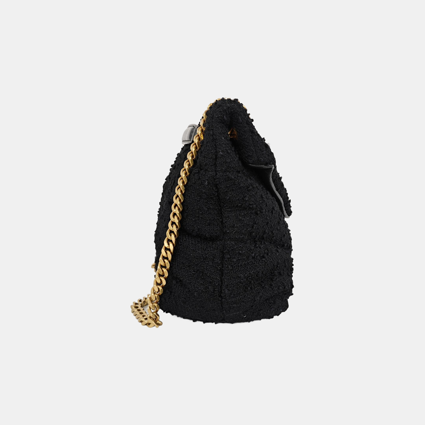 PUFFER Small Quilted Fabric Black