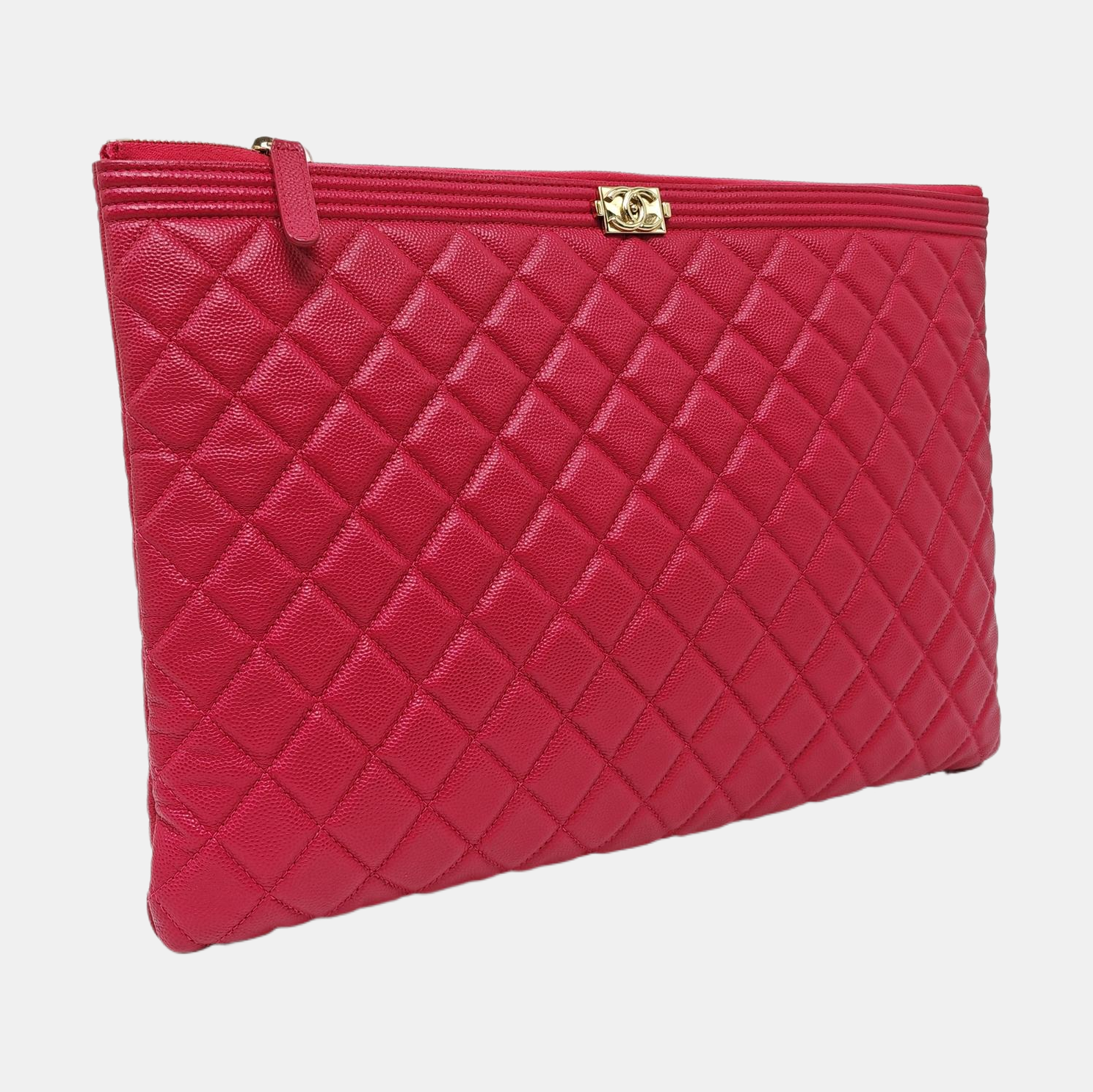 BOY CHANEL Large Quilted Calfskin Pink